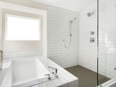 Shower with Recessed Lighting